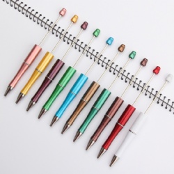 Multi-color DIY plastic ballpoint pen Style novel beaded ballpoint pen Wedding gift with hand gift female office plastic pen