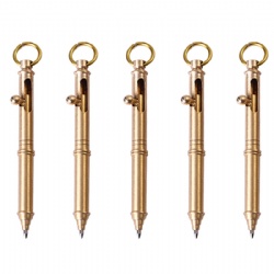 Promotion Features Brass pen Keychain Hanging Ring Pen Retro ballpoint pen