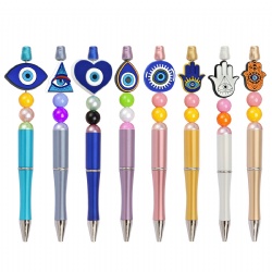 Wholesale promotion Silicone beaded pens students DIY Devil's Eye creation plastic pens