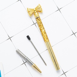 Wholesale Metal creative ballpoint pen Cute bow Metal pen into oil neutral pen