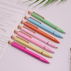 Promotion Luxury metal press Ballpoint pen with Gold clip Gift Promotion Office School stationery