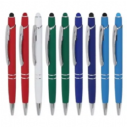 Custom promotional metal Aluminum ballpoint pens Wholesale office multi-color 2-in-1 touch gift pens