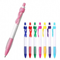 Cheap bow ribbon plastic pen Hospital promotional Gift pen Breast Cancer promotional pen