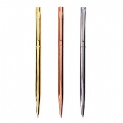 Slim Twist metal ballpoint pen electroplating color Rose gold business custom LOGO Delicate compact neutral ballpoint pen