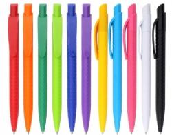 Candy color plastic ballpoint pen can be customized LOGO color with pen clip Press the ballpoint pen color is rich