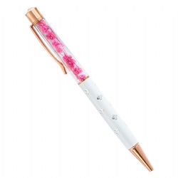 Creative dried flower ballpoint pen Office gift advertising metal pen