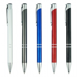 Promo Cheap ball Point Metal Custom Aluminum pen Simple engraved logo Personalized print Touch Gift pen