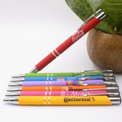 Factory customized hot rubber metal ballpoint pen can be customized color LOGO promotional gift ballpoint pen