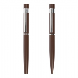 Custom high-end luxury business ballpoint pen Custom company LOGO Refill 1.0mm writing smooth temperament brown