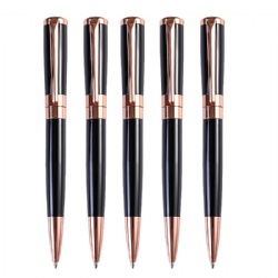 Factory custom high end business men's metal pen meeting records biros black white