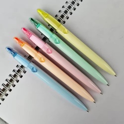 Factory promotion new dual tip colour highlighter and biros custom LOGO