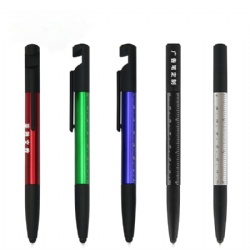 Promotional multi-function mobile phone stand screwdriver Ballpoint pen with graduated ballpoint pen can be customized LOGO