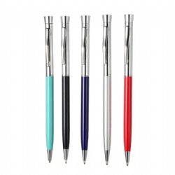 Best-selling rotary metal ballpoint pen hotel front desk advertising gift pen slim metal pen barrel