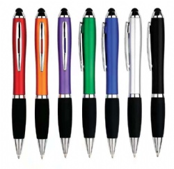 Manufacturers customize cheap gift ballpoint pen click pen with touch head multi-function plastic pen