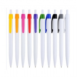 Promotion of the cheapest color plastic ballpoint pen Press plastic pen gift exhibition custom LOGO